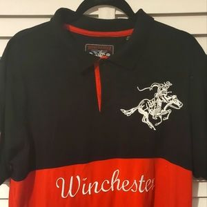 Vintage 2XL blue and red Winchester Polo T-Shirt